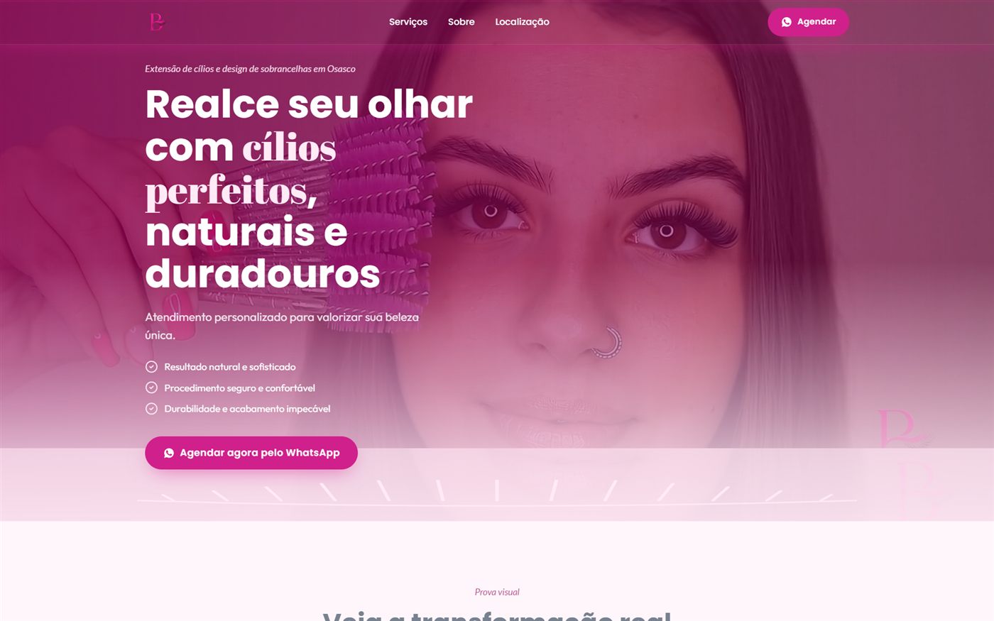 Screenshot do site BelaLash Designer