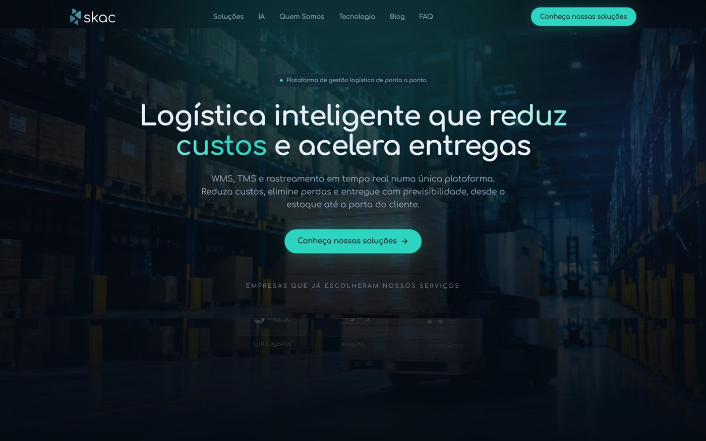 Screenshot do site Skac